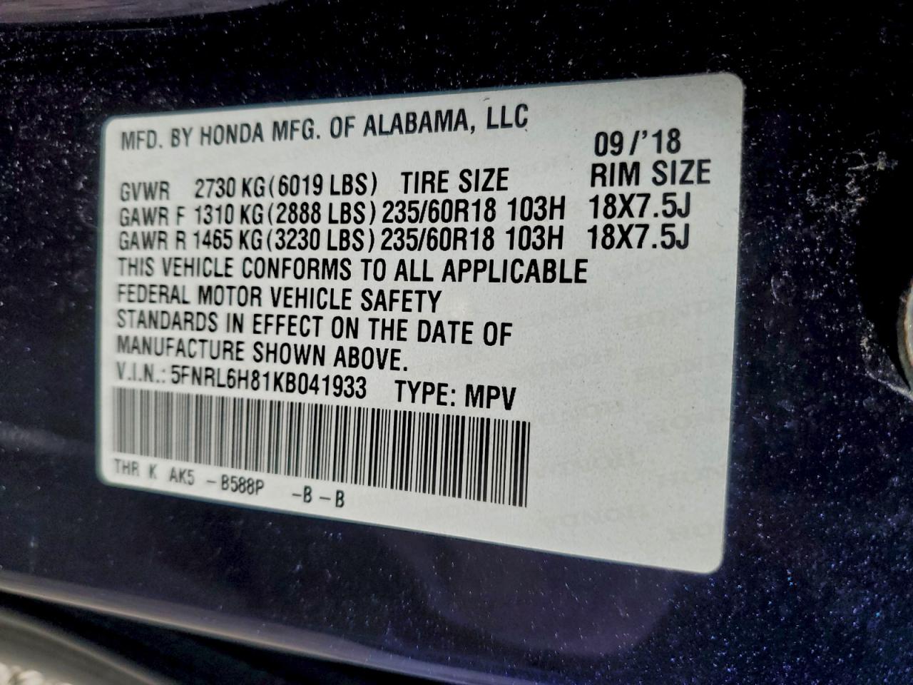 Honda Odyssey Touring Image 13